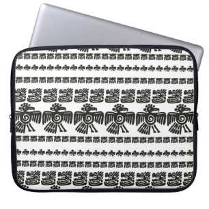 Naadloos maya patroon. Zwart-witte eth Laptop Sleeve