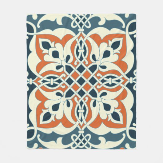 Naadloos medallion multi-kleurenpatroon fleece deken (Voorkant)