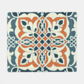 Naadloos medallion multi-kleurenpatroon fleece deken (Voorkant (Horizontaal))