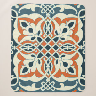 Naadloos medallion multi-kleurenpatroon sherpa deken