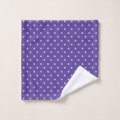 Naadloos medium paars stippenpatroon bad handdoek (Wasdoekje)
