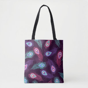 Naadloos met de hand getekend pekelenpatroon. Vint Tote Bag