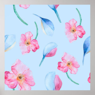 Naadloos met de hand getekend waterverf patroon me poster