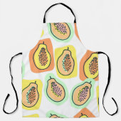 naadloos met de hand getekende papaja's. schort (Voorkant)