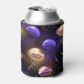 Naadloos met gloeiende kwal blikjeskoeler (Blikje Voorkant)