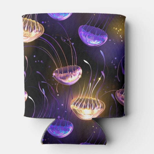 Naadloos met gloeiende kwal blikjeskoeler (Achterkant)