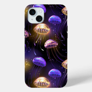 Naadloos met gloeiende kwal iPhone 15 mini hoesje