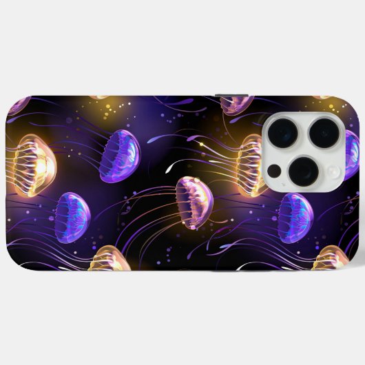 Naadloos met gloeiende kwal Case-Mate iPhone case (Achterkant (horizontaal))