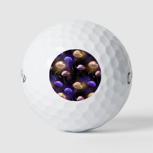 Naadloos met gloeiende kwal golfballen (Voorkant)