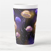 Naadloos met gloeiende kwal latte mok (Voorkant)