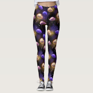 Naadloos met gloeiende kwal leggings