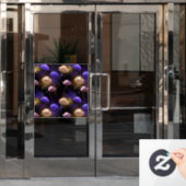 Naadloos met gloeiende kwal raamsticker (Kantoordeur)
