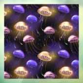 Naadloos met gloeiende kwal raamsticker (Vel 3)