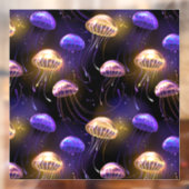 Naadloos met gloeiende kwal raamsticker (Vel 2)