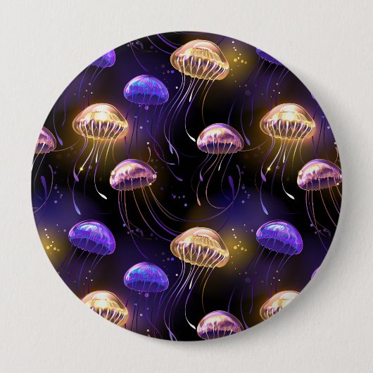 Naadloos met gloeiende kwal ronde button 4,0 cm (Voorkant)