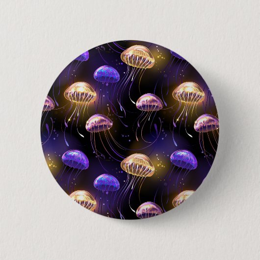 Naadloos met gloeiende kwal ronde button 5,7 cm (Voorkant)