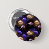 Naadloos met gloeiende kwal ronde button 5,7 cm (Voorkant /achterkant)