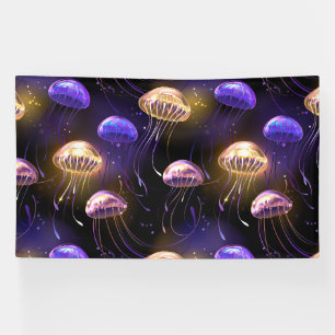 Naadloos met gloeiende kwal spandoek