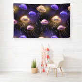 Naadloos met gloeiende kwal spandoek (Insitu)