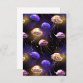 Naadloos met gloeiende kwallen bedankkaart (Voorkant / Achterkant)