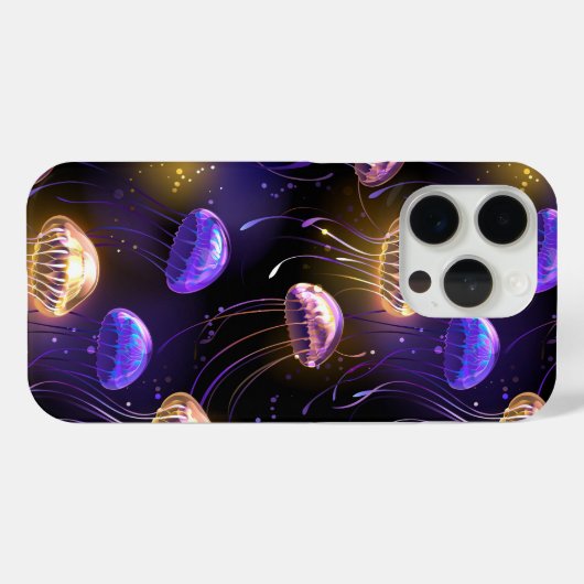Naadloos met gloeiende kwallen Case-Mate iPhone case (Achterkant (horizontaal))