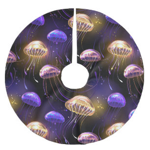 Naadloos met gloeiende kwallen kerstboom rok