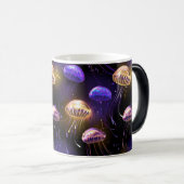 Naadloos met gloeiende kwallen magische mok (Voorkant rechts)