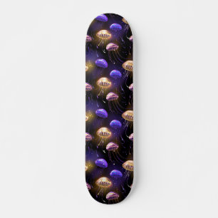 Naadloos met gloeiende kwallen persoonlijk skateboard