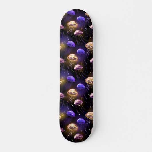 Naadloos met gloeiende kwallen persoonlijk skateboard (Voorkant)