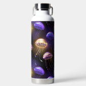Naadloos met gloeiende kwallen waterfles (Voorkant)
