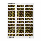 Naadloos met gouden eiken takken op zwart etiket (Full Sheet)