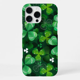 Naadloos met groene klaver iPhone 16 pro max hoesje
