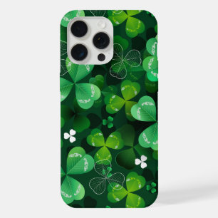 Naadloos met groene klaver iPhone 15 pro max case