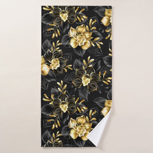 Naadloos met sieraden orchideeën badhanddoek (Badhanddoek)