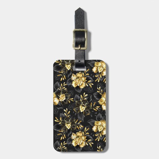 Naadloos met sieraden orchideeën bagagelabel (Voorkant verticaal)