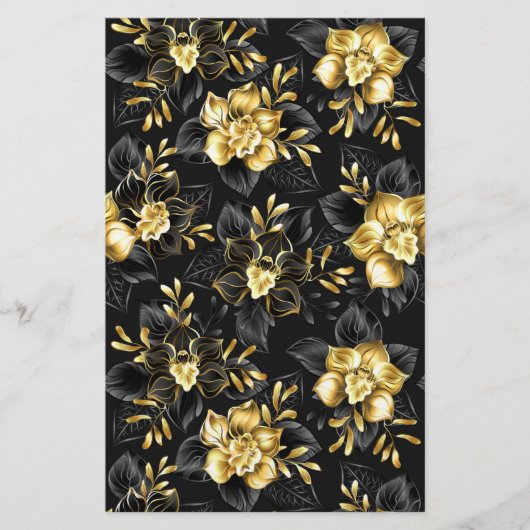 Naadloos met sieraden orchideeën briefpapier (Voorkant)