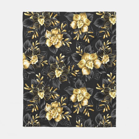 Naadloos met sieraden orchideeën fleece deken (Voorkant)