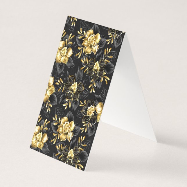 Naadloos met sieraden orchideeën kaart (Achterkant)