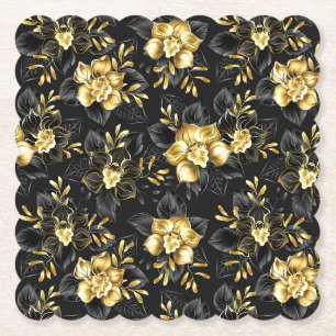 Naadloos met sieraden orchideeën kartonnen onderzetters