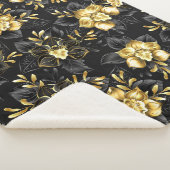 Naadloos met sieraden orchideeën sherpa deken (3/4)
