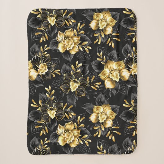 Naadloos met sieraden orchideeën sherpa deken (Voorkant)
