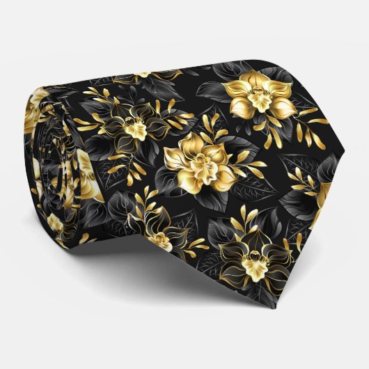 Naadloos met sieraden orchideeën stropdas (Opgerold)