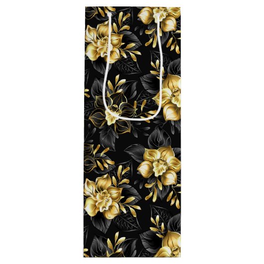 Naadloos met sieraden orchideeën wijn cadeautas (Voorkant)