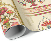 Naadloos, mooi moghal-bloemmotief met patter cadeaupapier (Rol Hoek)