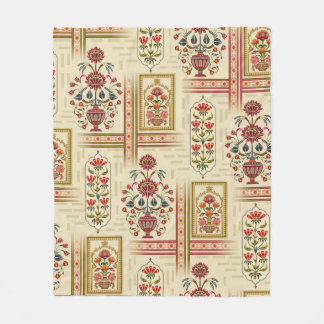 Naadloos, mooi moghal-bloemmotief met patter fleece deken