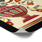 Naadloos, mooi moghal-bloemmotief met patter poster (Hoek)