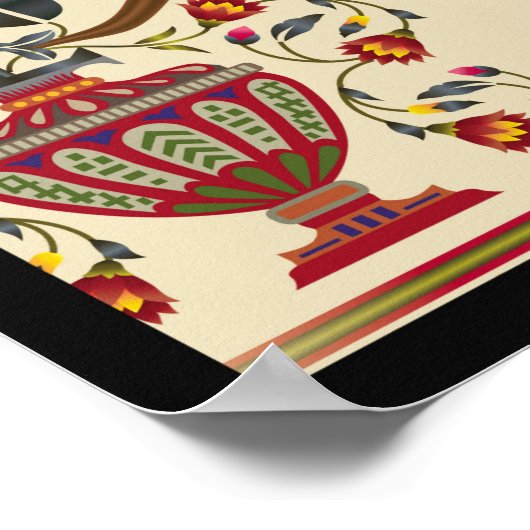 Naadloos, mooi moghal-bloemmotief met patter poster (Hoek)