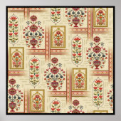 Naadloos, mooi moghal-bloemmotief met patter poster (Voorkant)