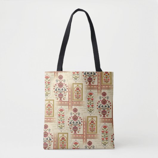 Naadloos, mooi moghal-bloemmotief met patter tote bag (Voorkant)