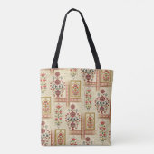 Naadloos, mooi moghal-bloemmotief met patter tote bag (Achterkant)